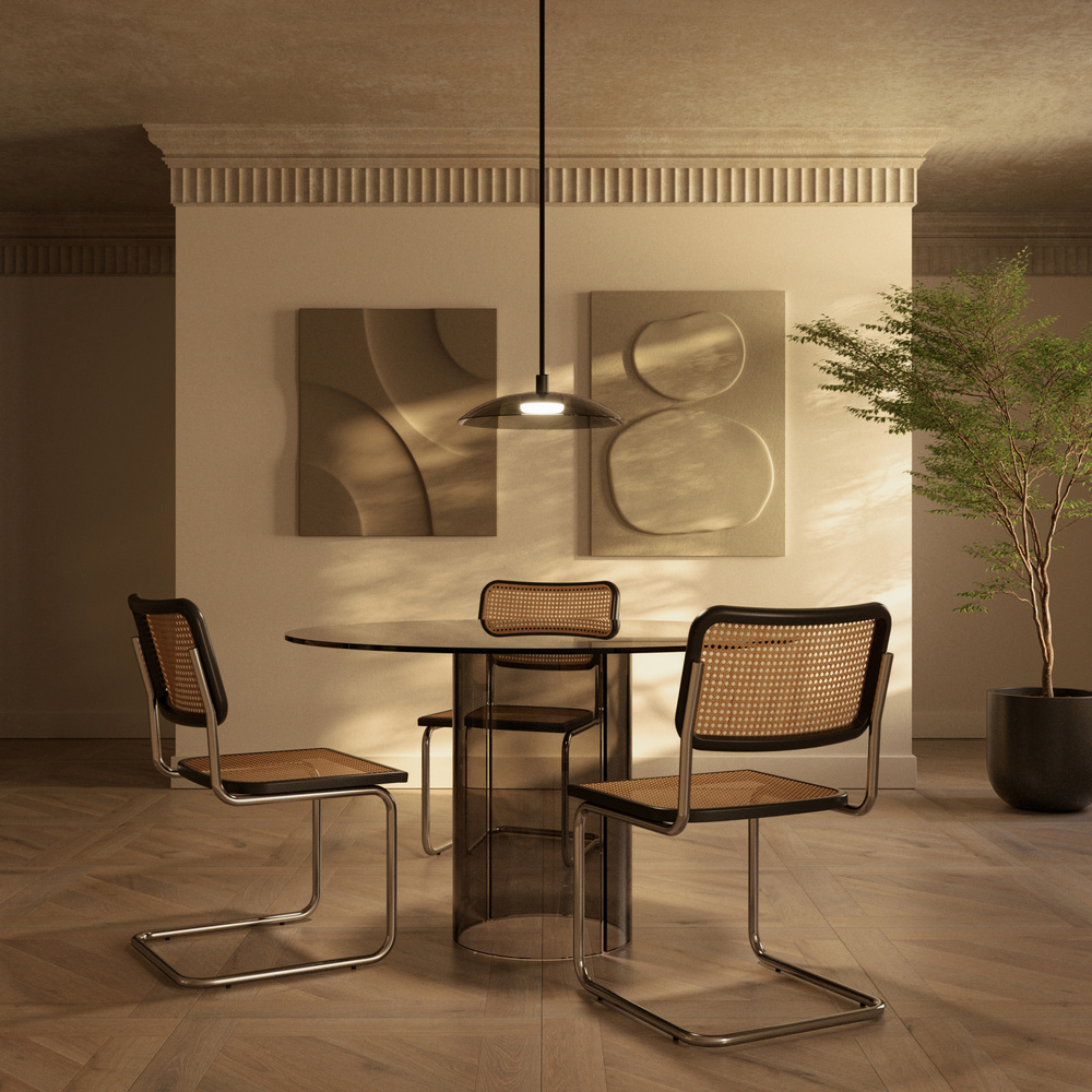 Aromas :: Lampa wisząca Betty śr. 40 cm szkło dymione / czarny metal