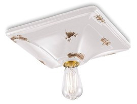 Ferroluce :: Vintage white ceiling lamp, width 31 cm