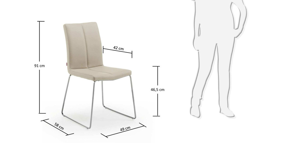 Leather chair Drito beige