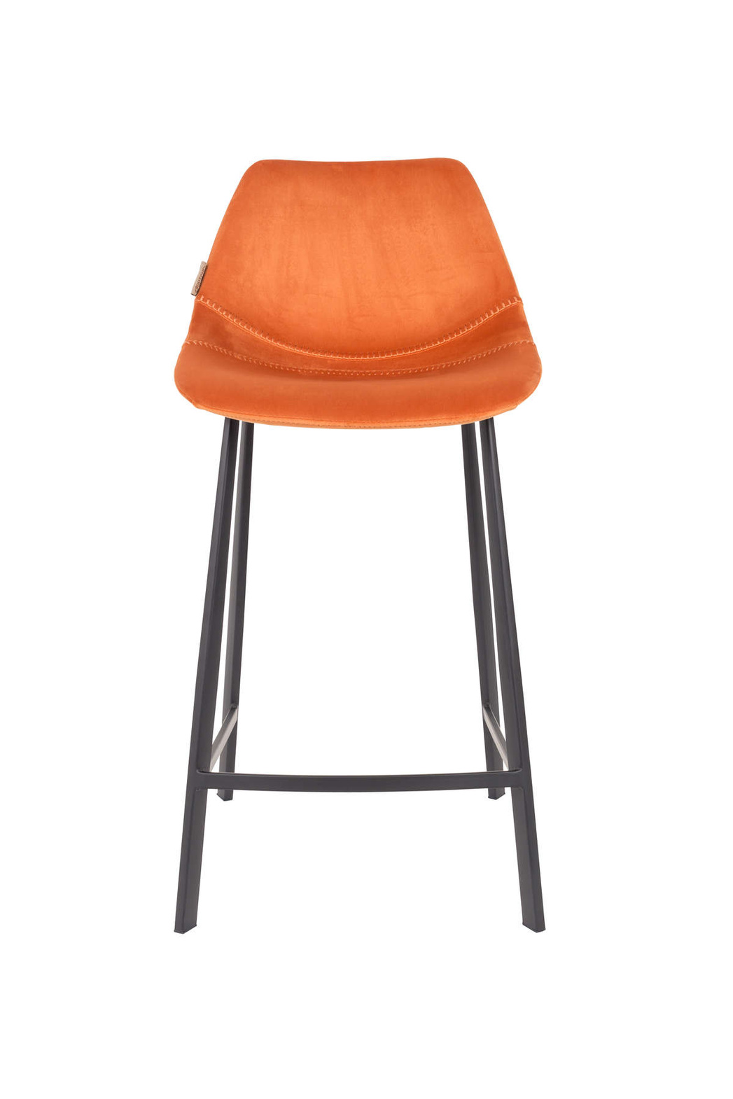 Dutchbone :: Franky orange upholstered bar stool, height 91 cm