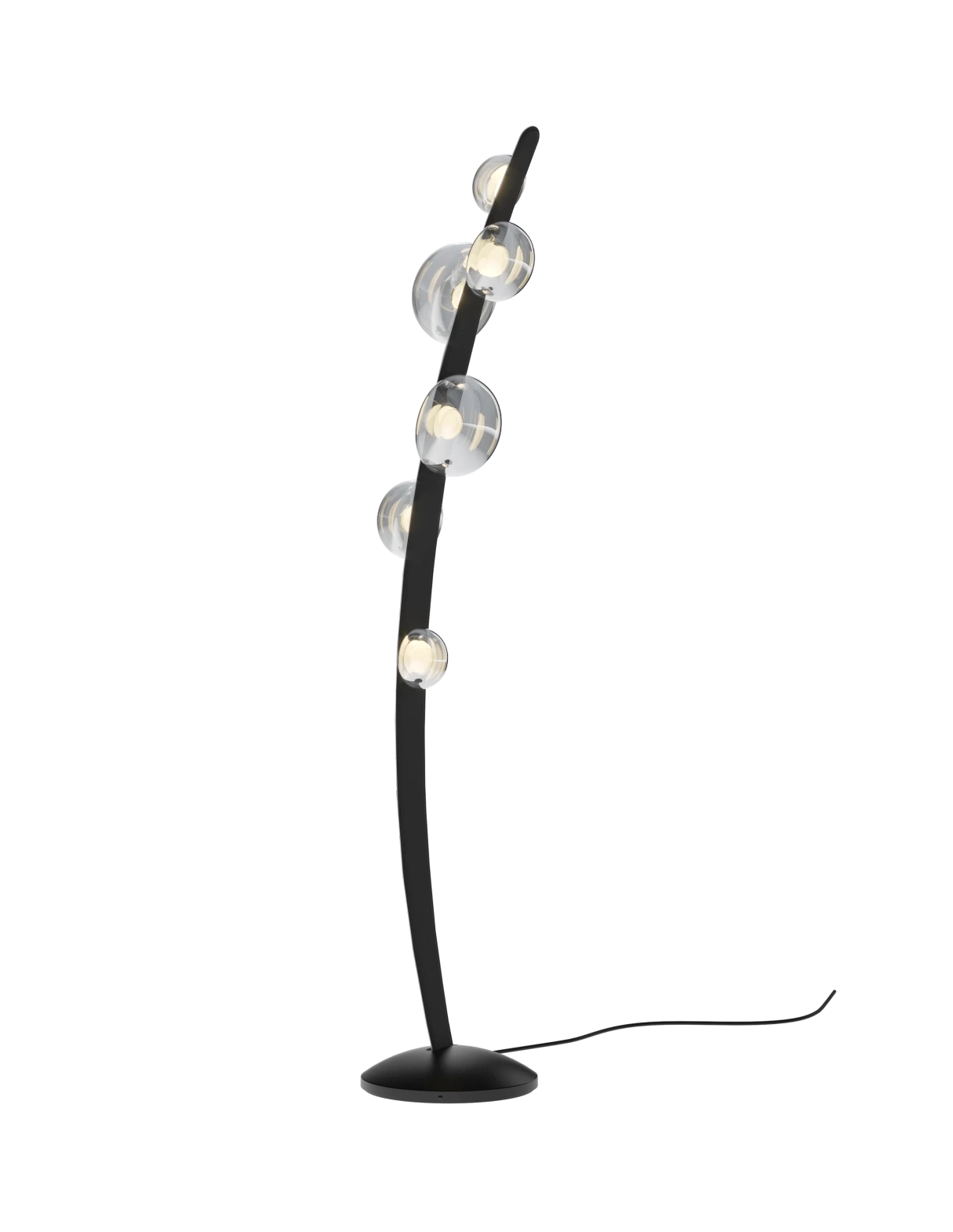 Bomma :: Dew Drops Stehleuchte, Höhe 162,4 cm, schwarzes veganes Leder