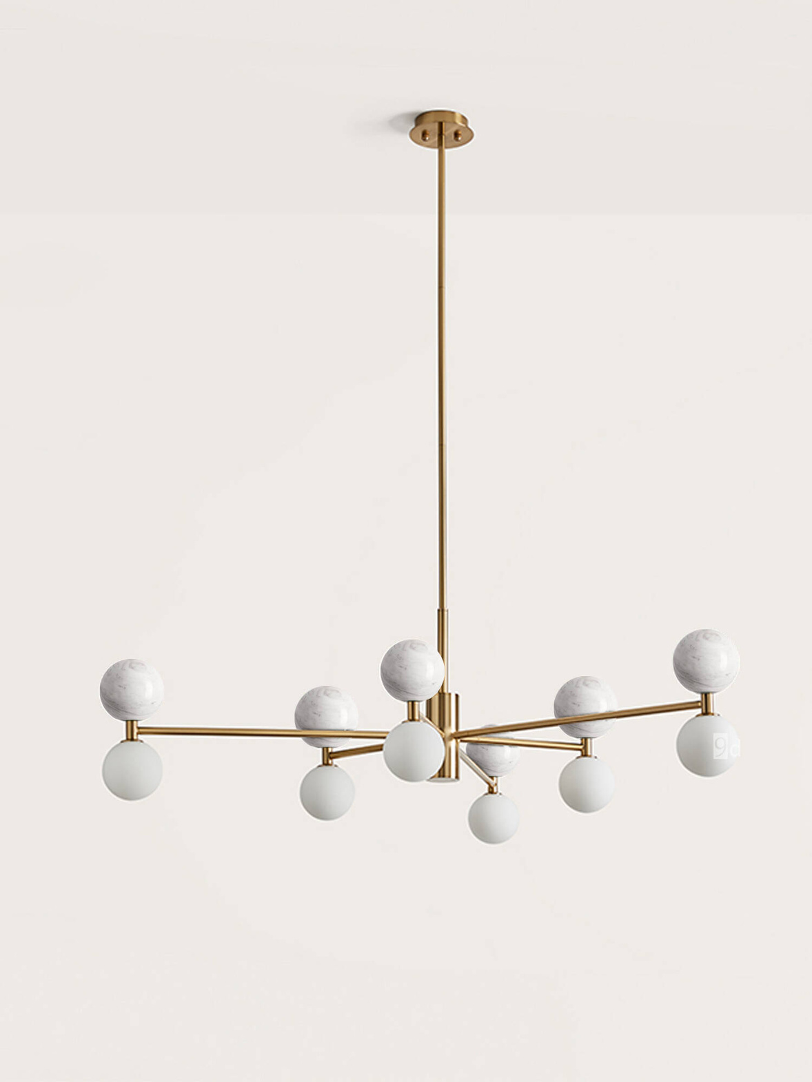 Aromas :: Dalt pendant lamp white marble / gold metal diameter 120 cm