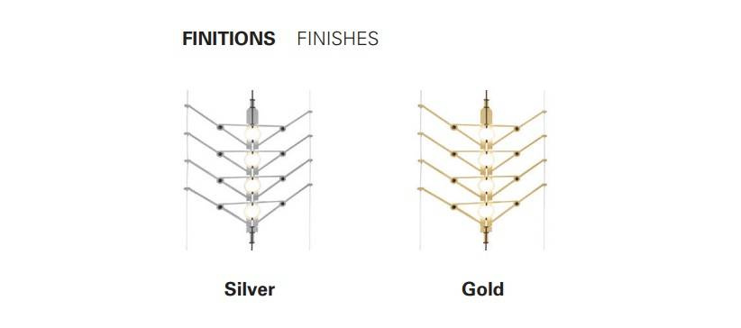 DCW:: VVV modulare Lampe 12 Goldmodule Breite 40 cm