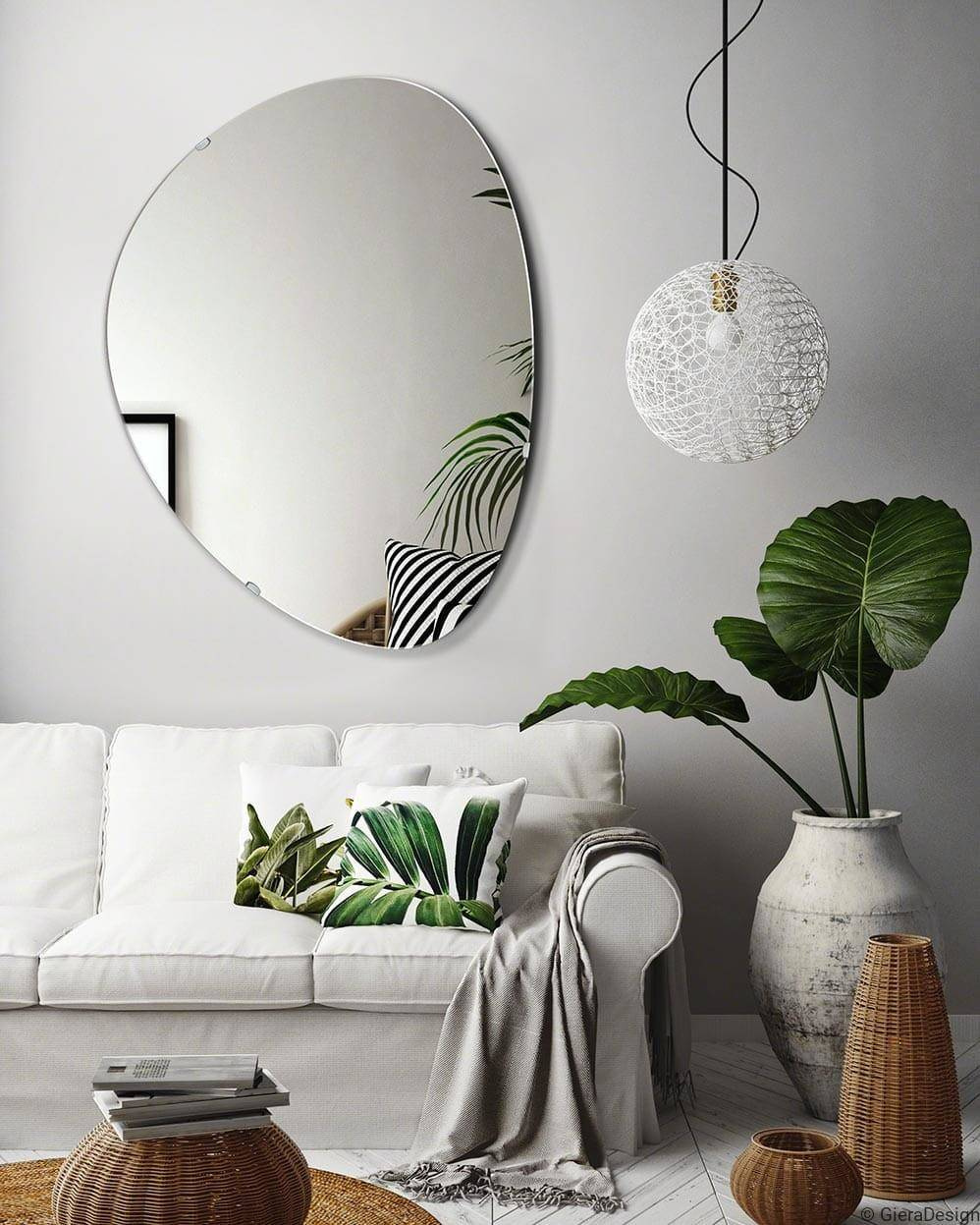 GieraDesign :: Lustro dekoracyjne Nowoczesne FLY nieregularne do salonu 60x80 cm