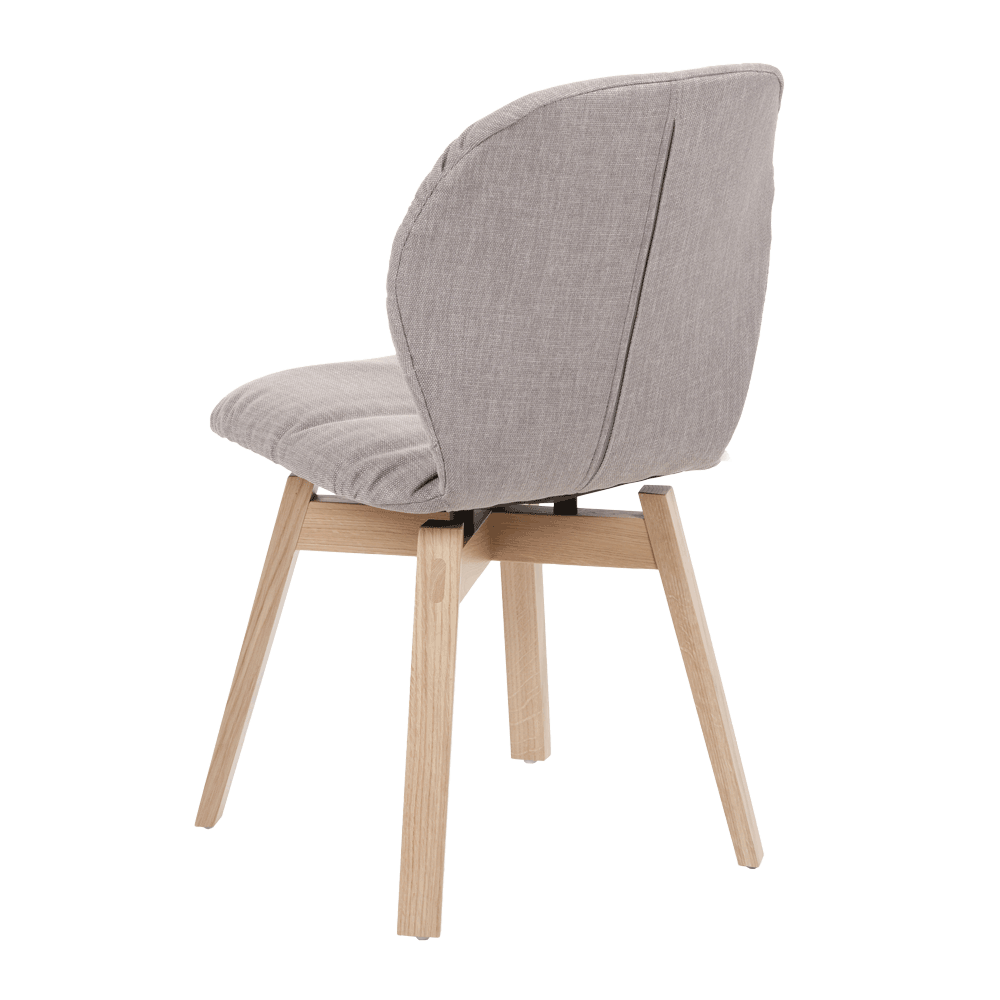 Mobitec :: Mood 90 upholstered chair, gray, width 47 cm, wooden legs