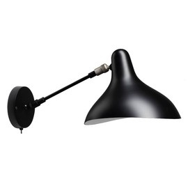 DCW:: Mantis BS5 black wall lamp, depth 45 cm