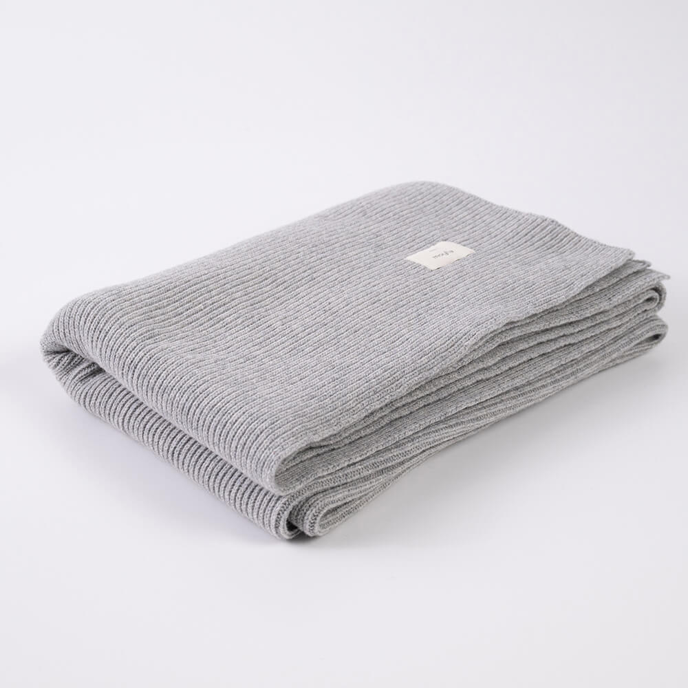 Moyha:: Pled z wełną klasyczny Premium szary 130x220 cm