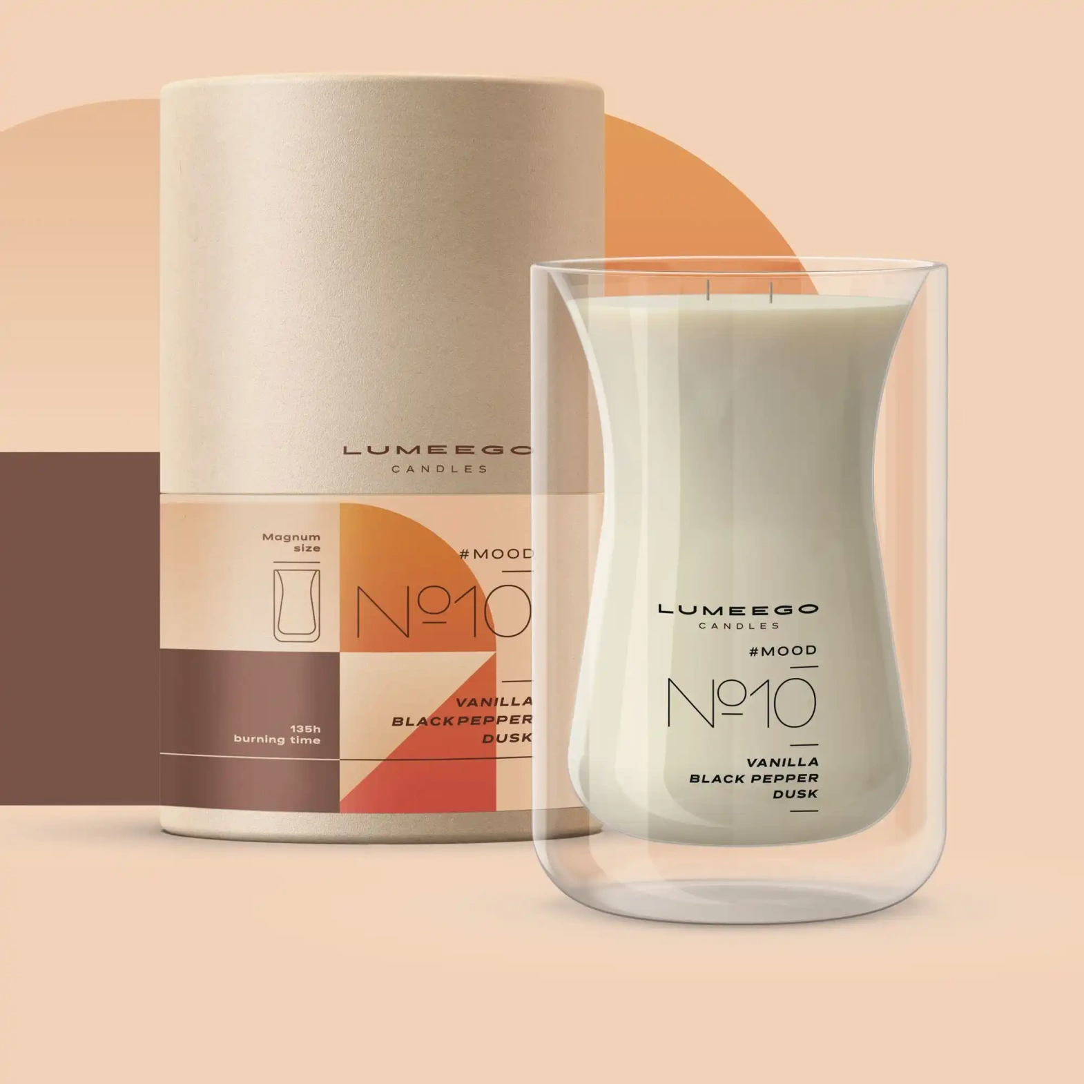 Lumeego :: Kerze aus Glas WAVE Magnum Xl riechen aus weiß