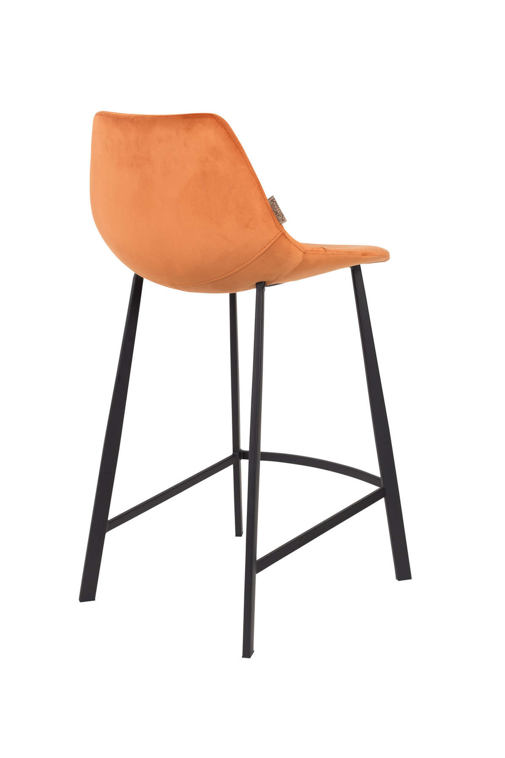 Dutchbone :: Franky orange upholstered bar stool, height 91 cm