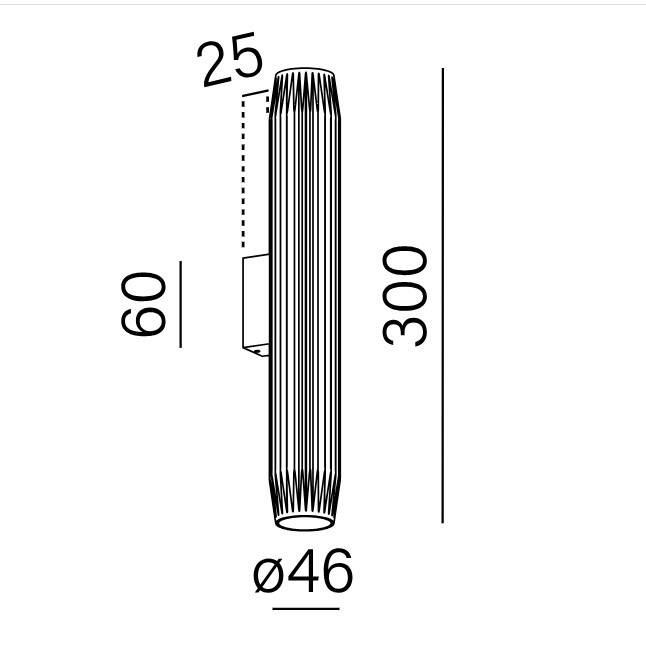 Aqform :: Triba Mini-Wandleuchte, Höhe 30 cm, rot