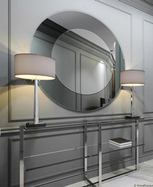 GieraDesign :: Lustro dekoracyjne Modern Line okrągłe grafitowe śr. 90