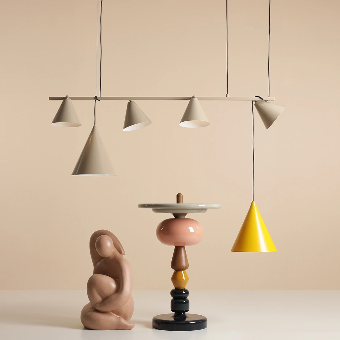 Artera::Form 4 Beige Hanging Lamp