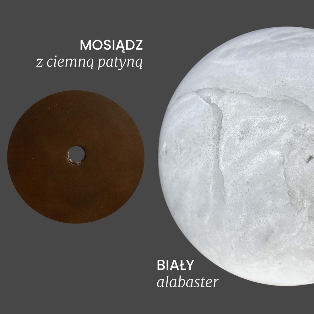 Embassy Interiors :: Eos alabaster wall lamp / sconce, diameter 30 cm, white alabaster / brass with patina