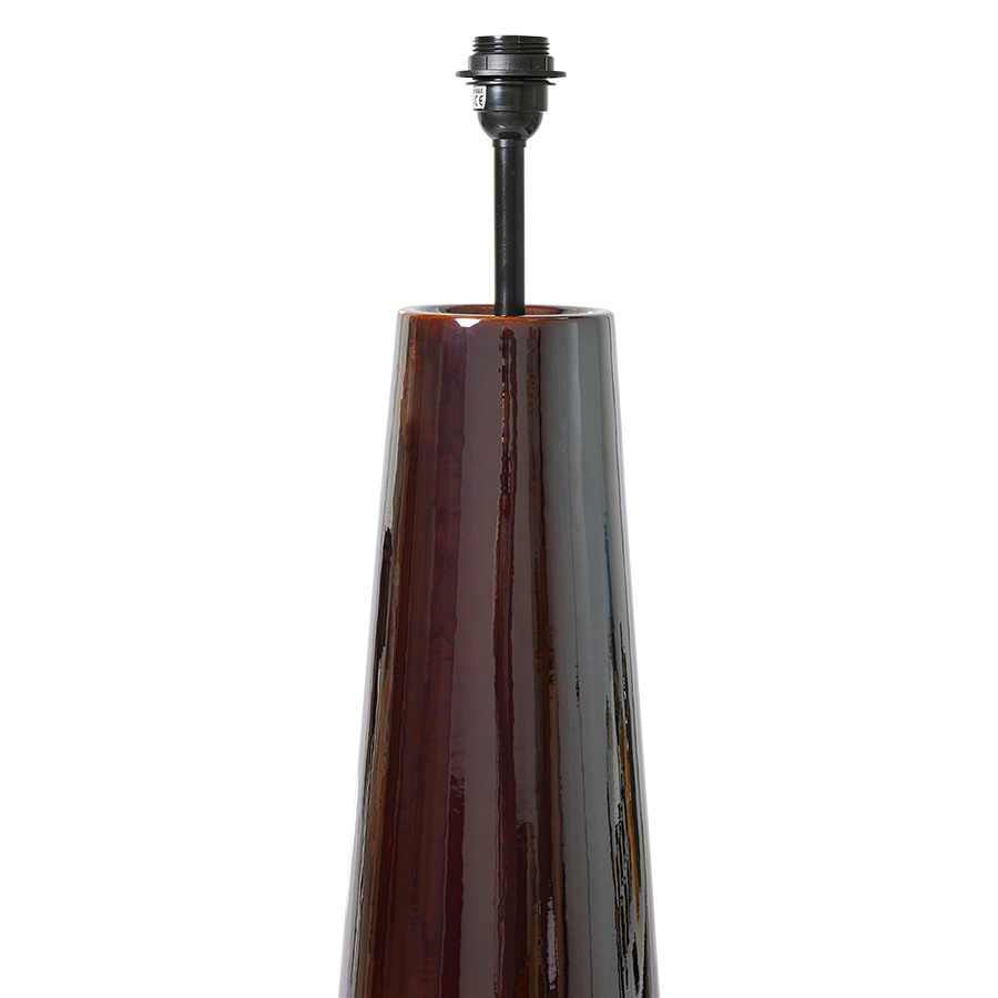 HKLiving: Floor lamp with a boucle shade, height 130 cm, brown stoneware with a linen shade