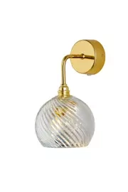 EBB & FLOW :: Rowan Crystal Swirl transparent gold Wandleuchte, Schirmdurchmesser 15 cm, Größe S