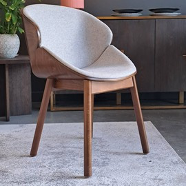 Paged :: Aria Big WW Upholstered Armchair, Gray Beech Wood