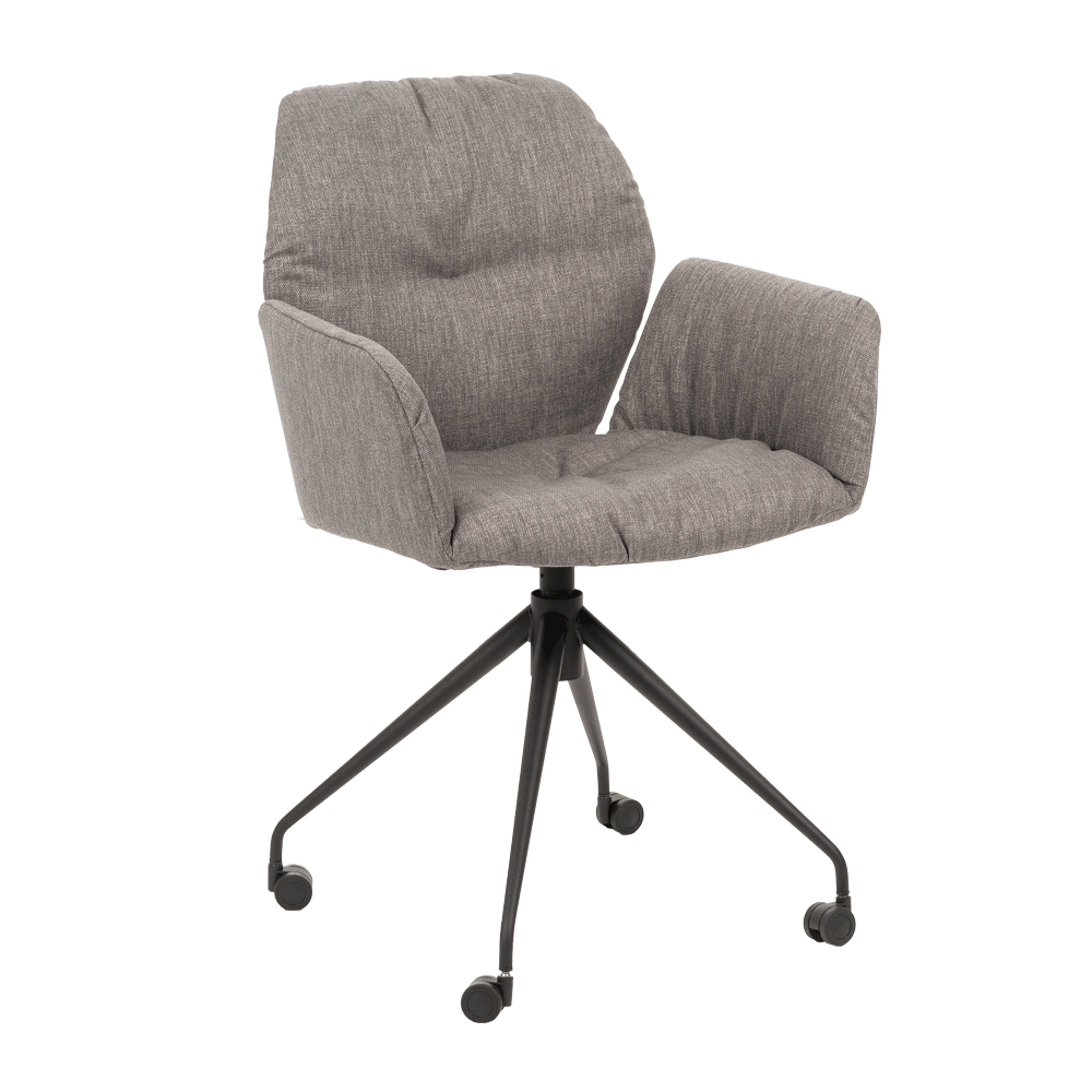Mobitec :: Mood 99 swivel office chair on wheels, width 60 cm, gray, with armrests