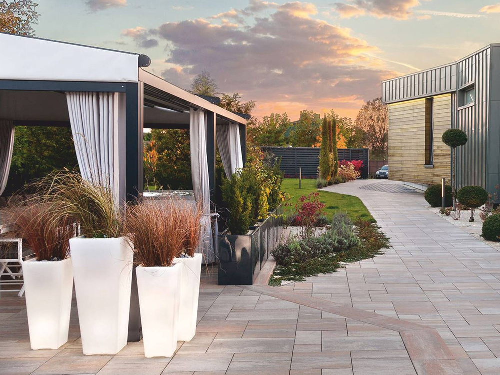 Micante :: Lidia Basic Outdoor-Blumentopf, Höhe 90 cm, weiß