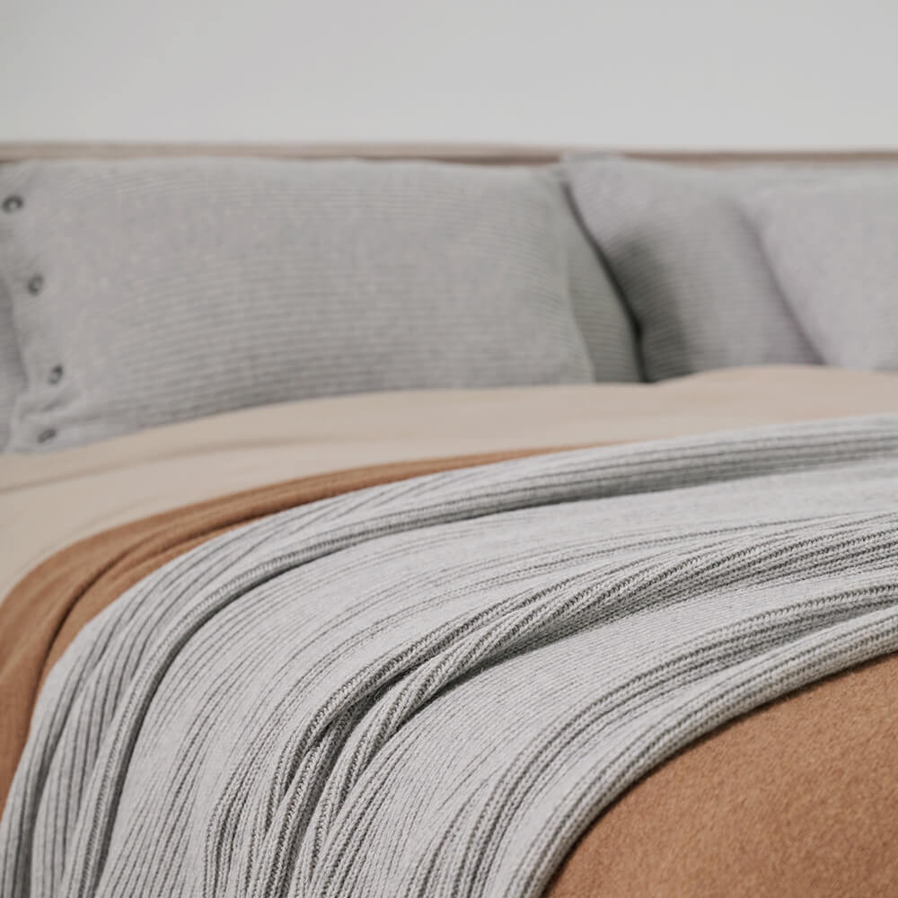 Moyha:: Pled z wełną klasyczny Premium szary 130x220 cm