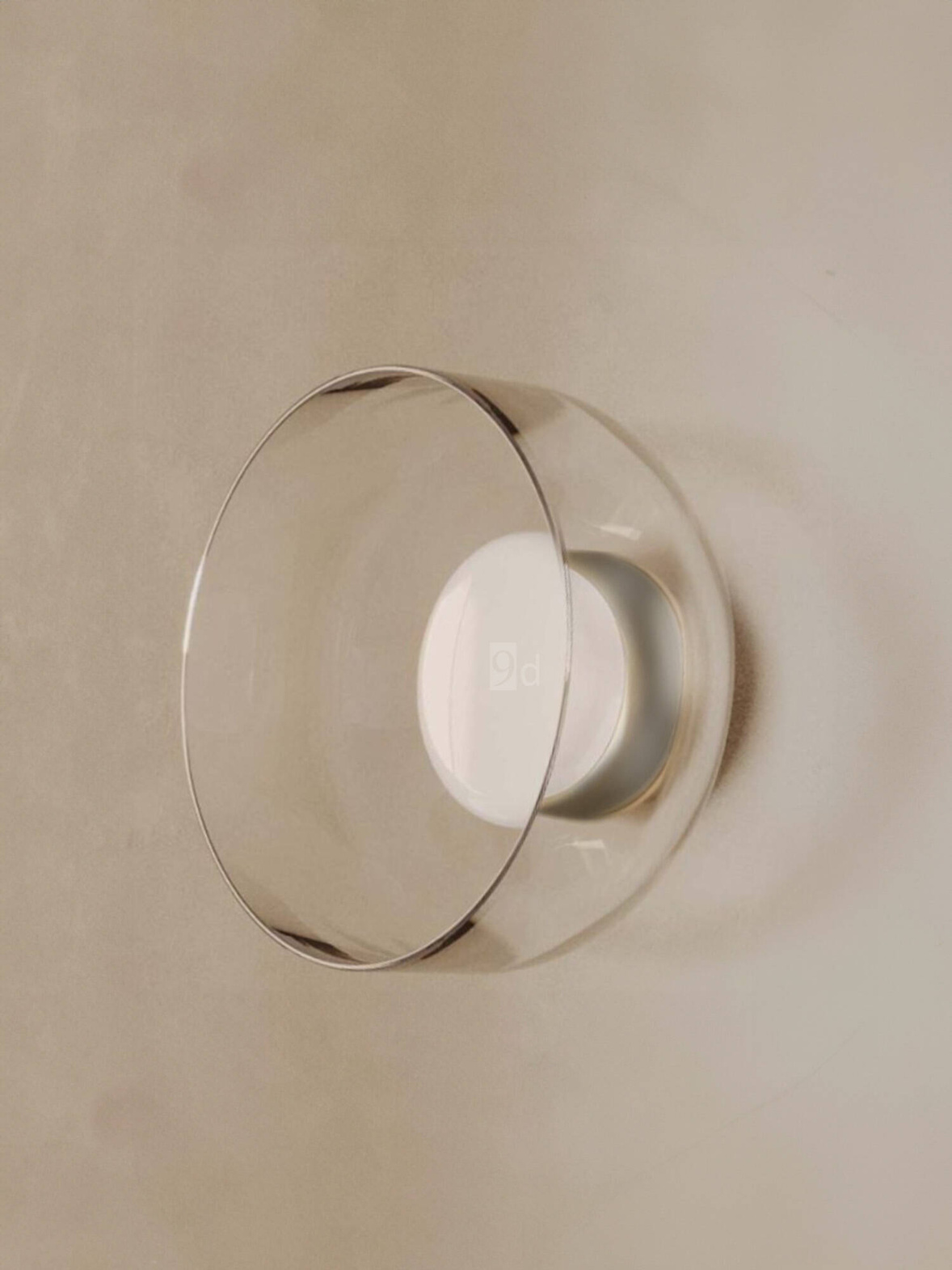 Aromas :: Ipon black wall lamp, diameter 20 cm, transparent glass