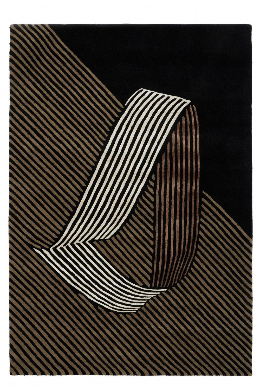 Carpet Decor :: Emerald Gold brown and black handmade rug