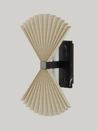 Aromas :: Lampa ścienna / kinkiet Hita wys. 30 cm pergamin / czarny marmur / czarny metal