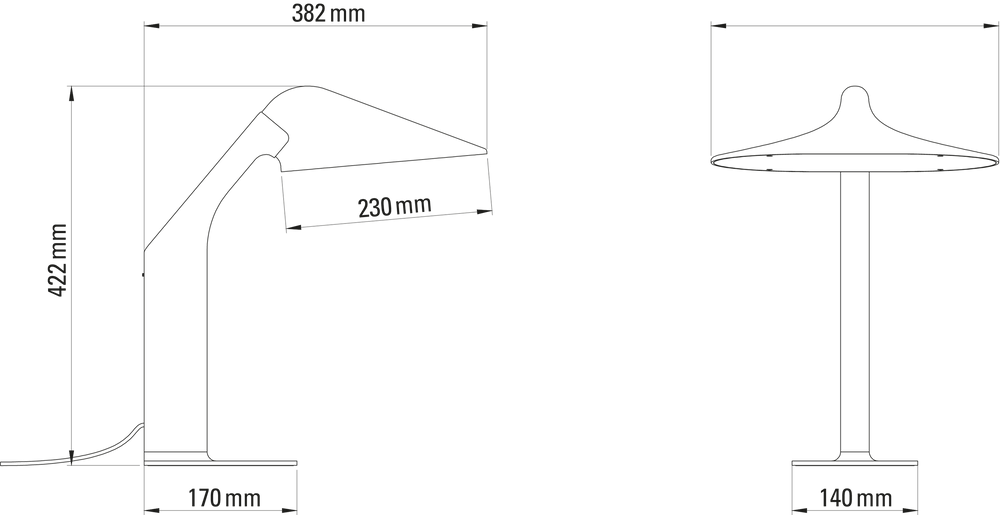 DCW:: Niwaki Tischleuchte schwarz, Höhe 42,2 cm