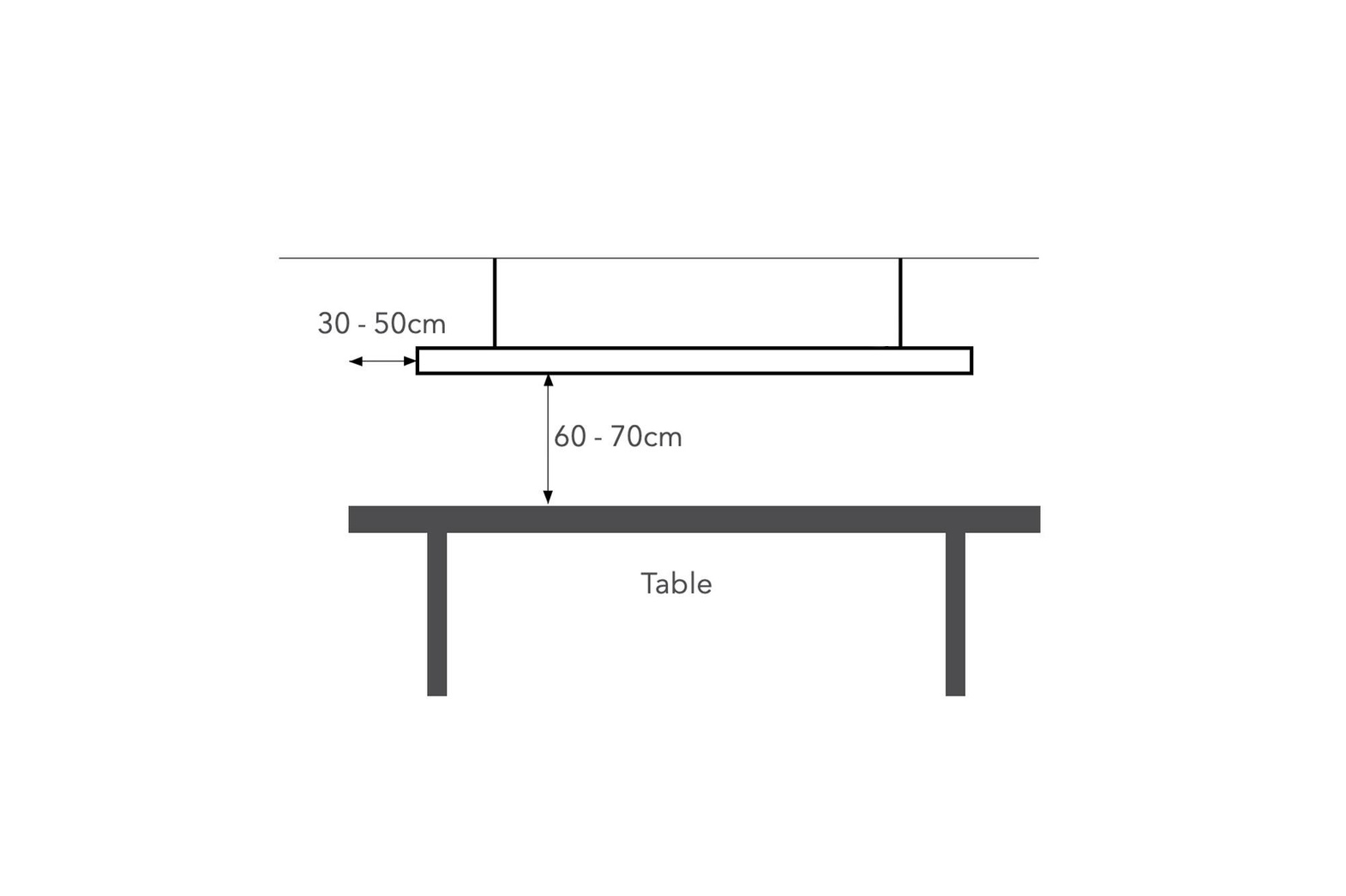 Anour :: I-Model Cordless hanging lamp, width 100 cm, brushed stainless steel