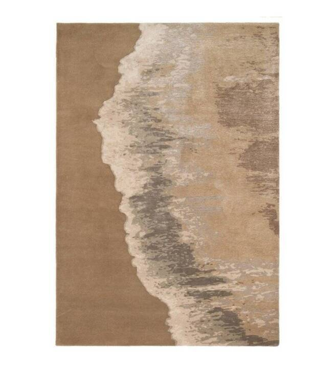 Carpet Decor :: Waterwave rug beige and gray handmade wool and viscose