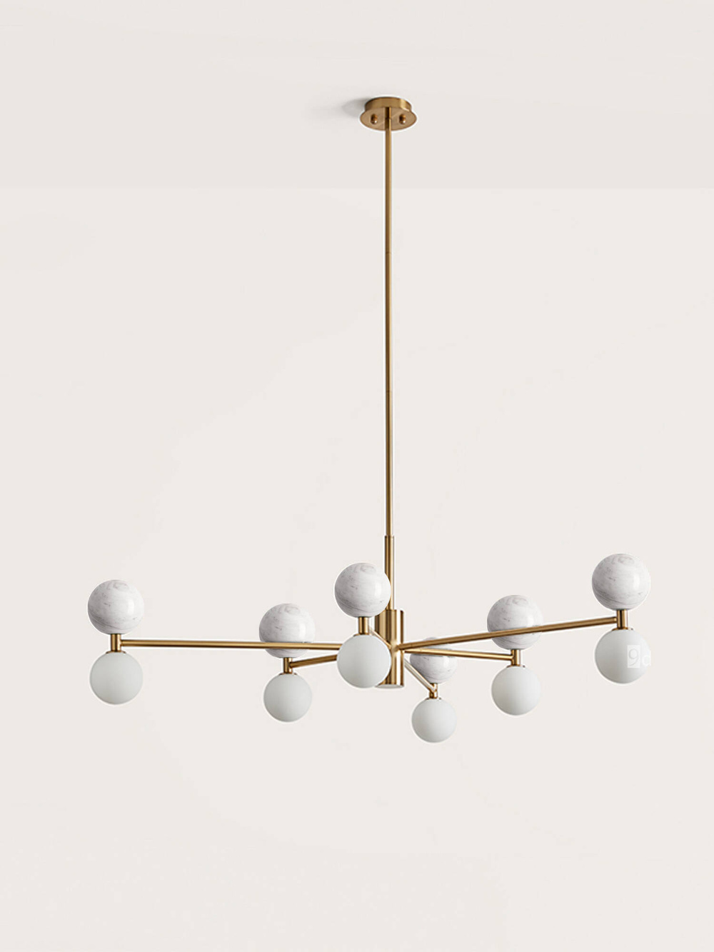 Aromas :: Dalt pendant lamp white marble / gold metal diameter 120 cm