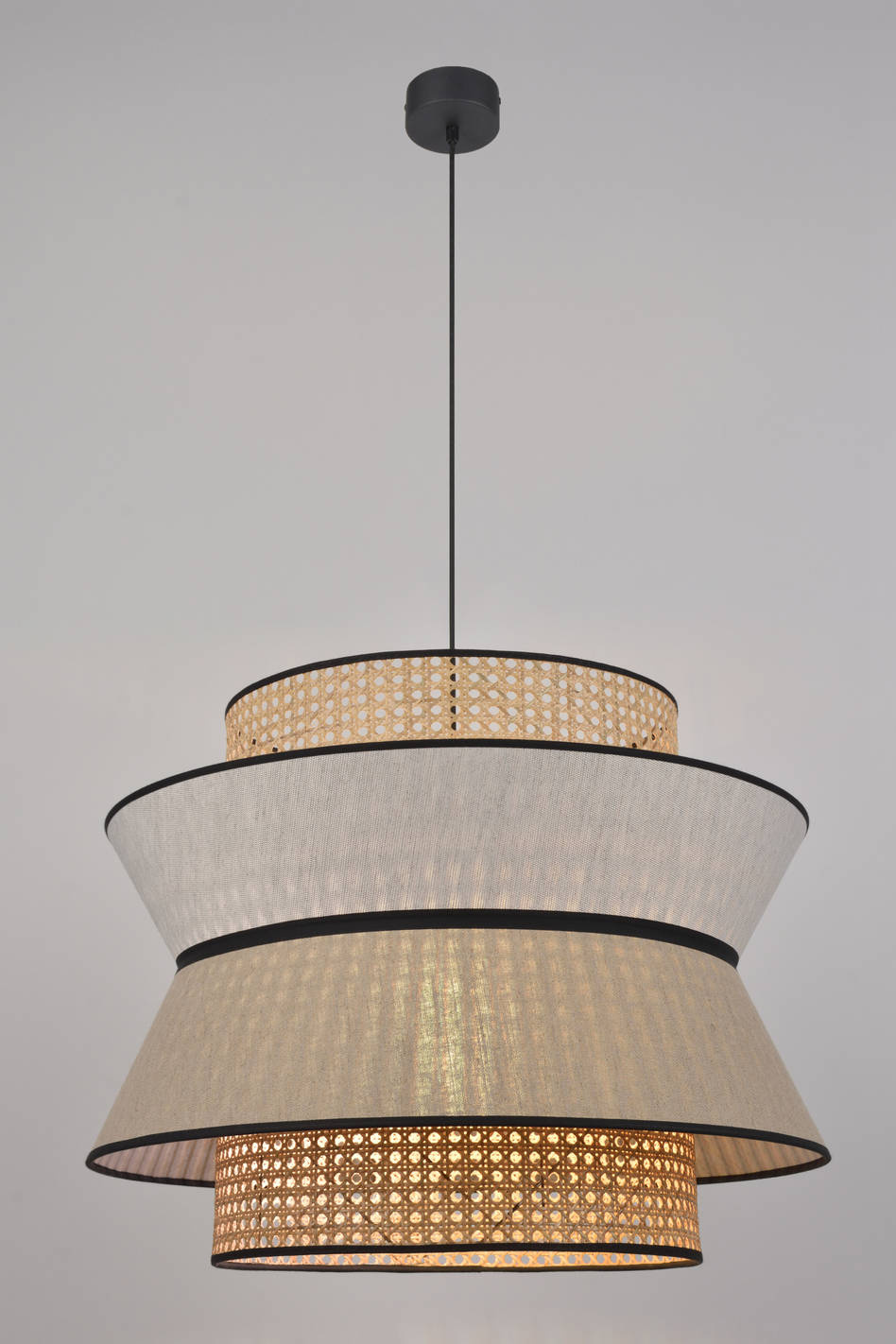 Market Set :: Hängelampe Leinen Singapour Gris Clair Durchmesser 58 cm 