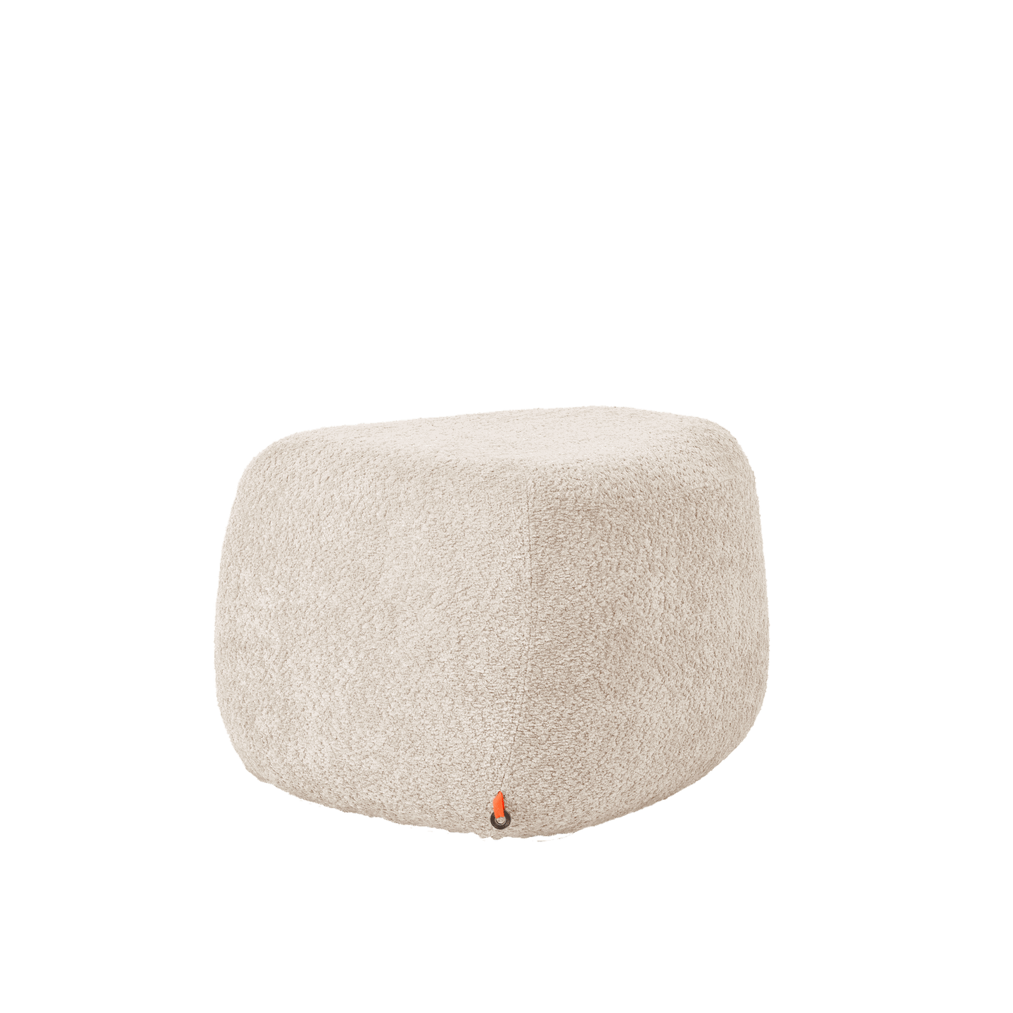 Mobitec :: Thalia upholstered pouf, gray, height 42 cm, with wooden handle
