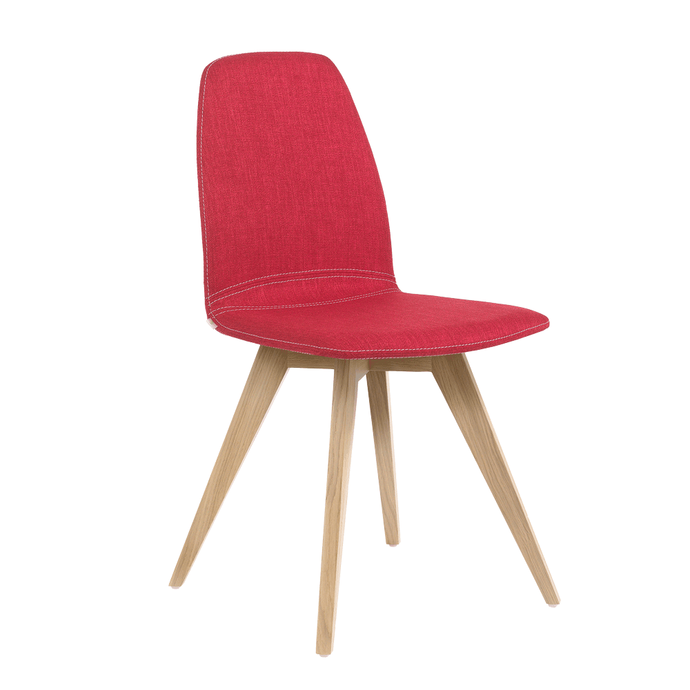 Mobitec :: Mood 11 upholstered chair, red, width 47 cm, wooden legs