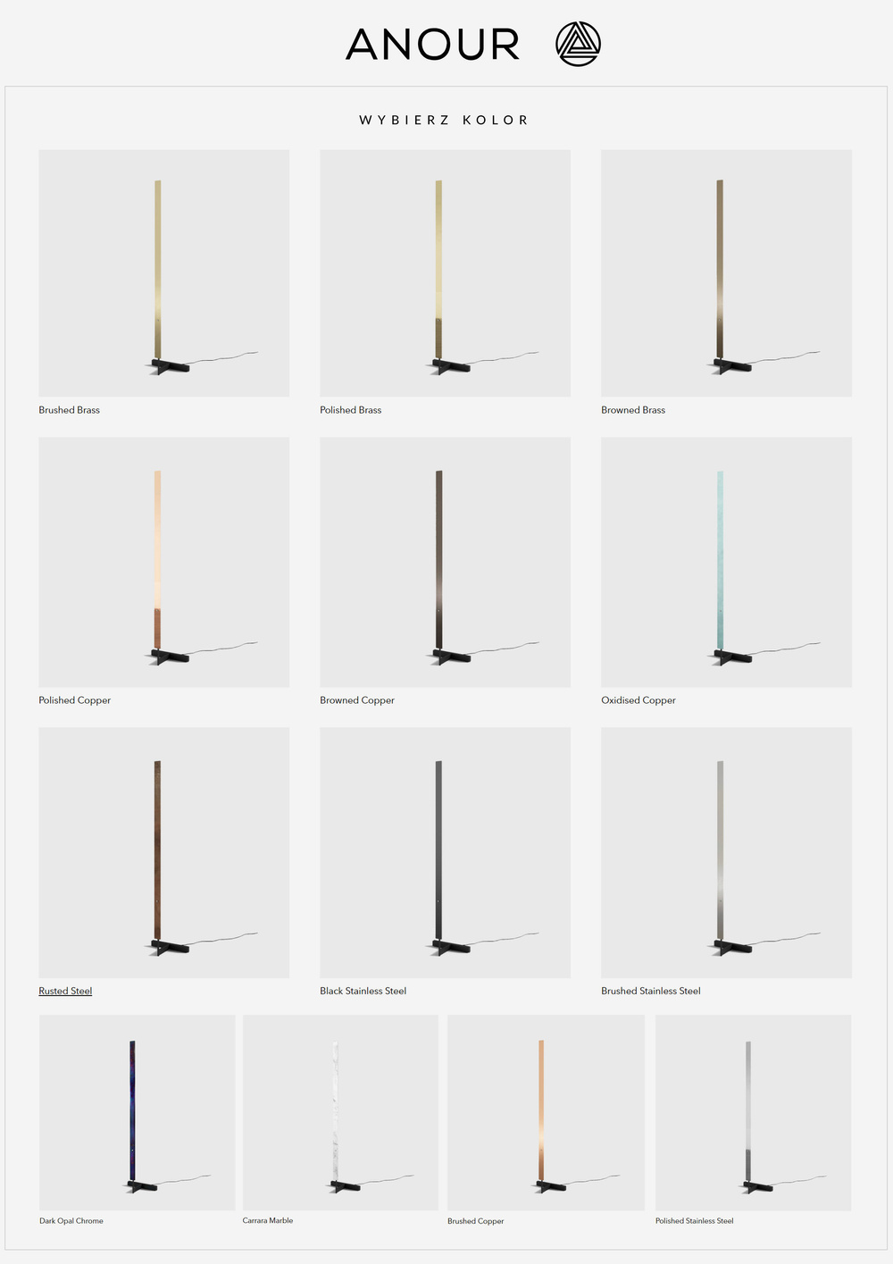 Anour :: F-Model Stehleuchte, Höhe 164 cm, Marmor