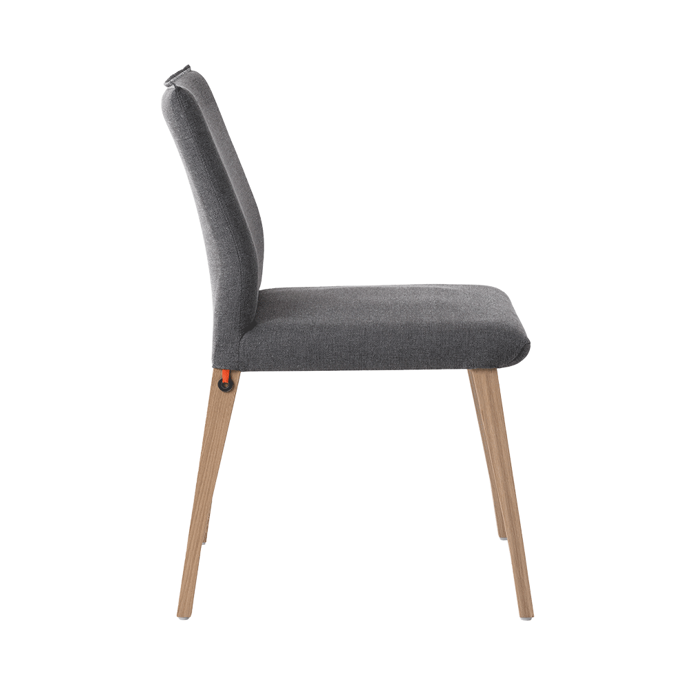 Mobitec :: Pure Deco C05 upholstered chair, gray, width 50 cm, wooden legs