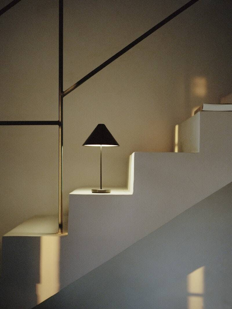 New Works:: Brolly table lamp, portable, black, height 30 cm