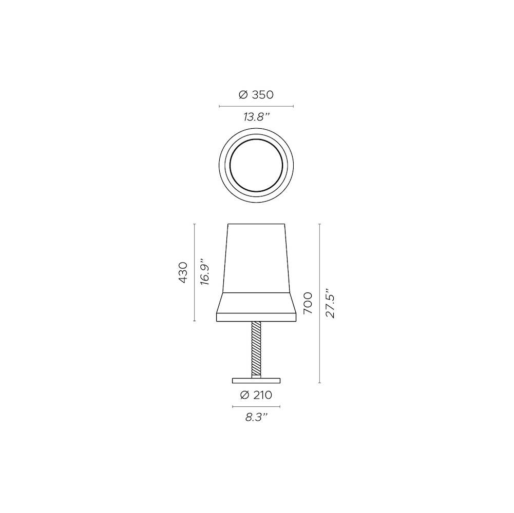 Contardi :: Lampa stołowa Audrey Ta Large wys. 70 cm czarno-biało-żółta