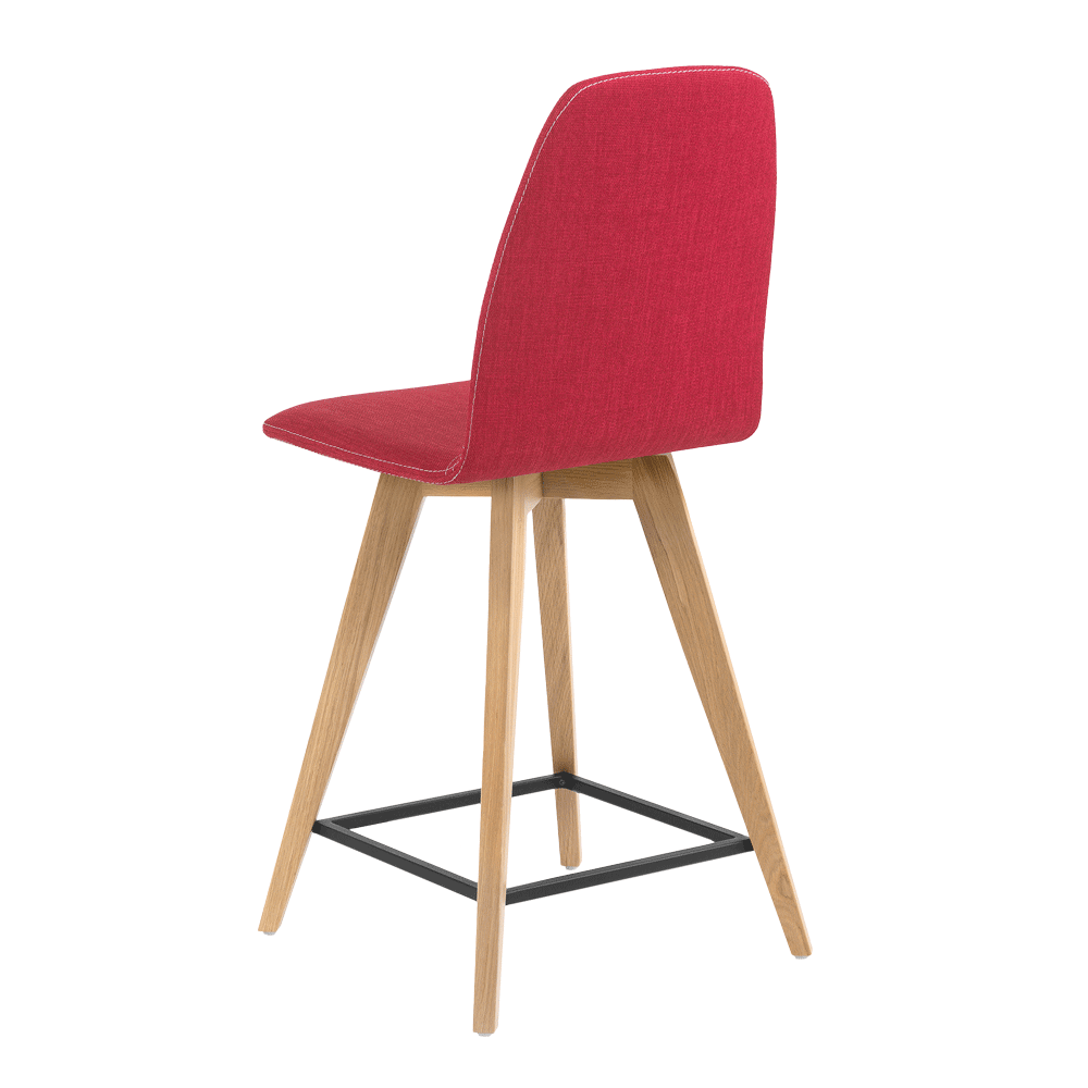Mobitec :: Mood 11 upholstered bar stool/stool, height 101 cm, red, wooden legs