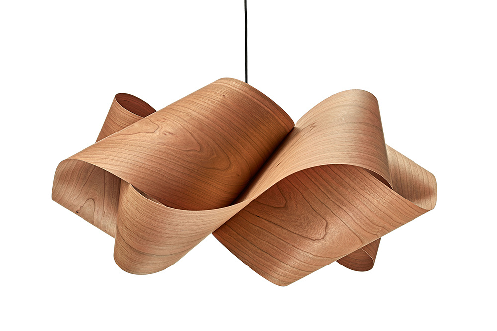 LZF :: Swirl pendant lamp, diameter 54 cm, natural cherry color / nickel-plated ceiling rose