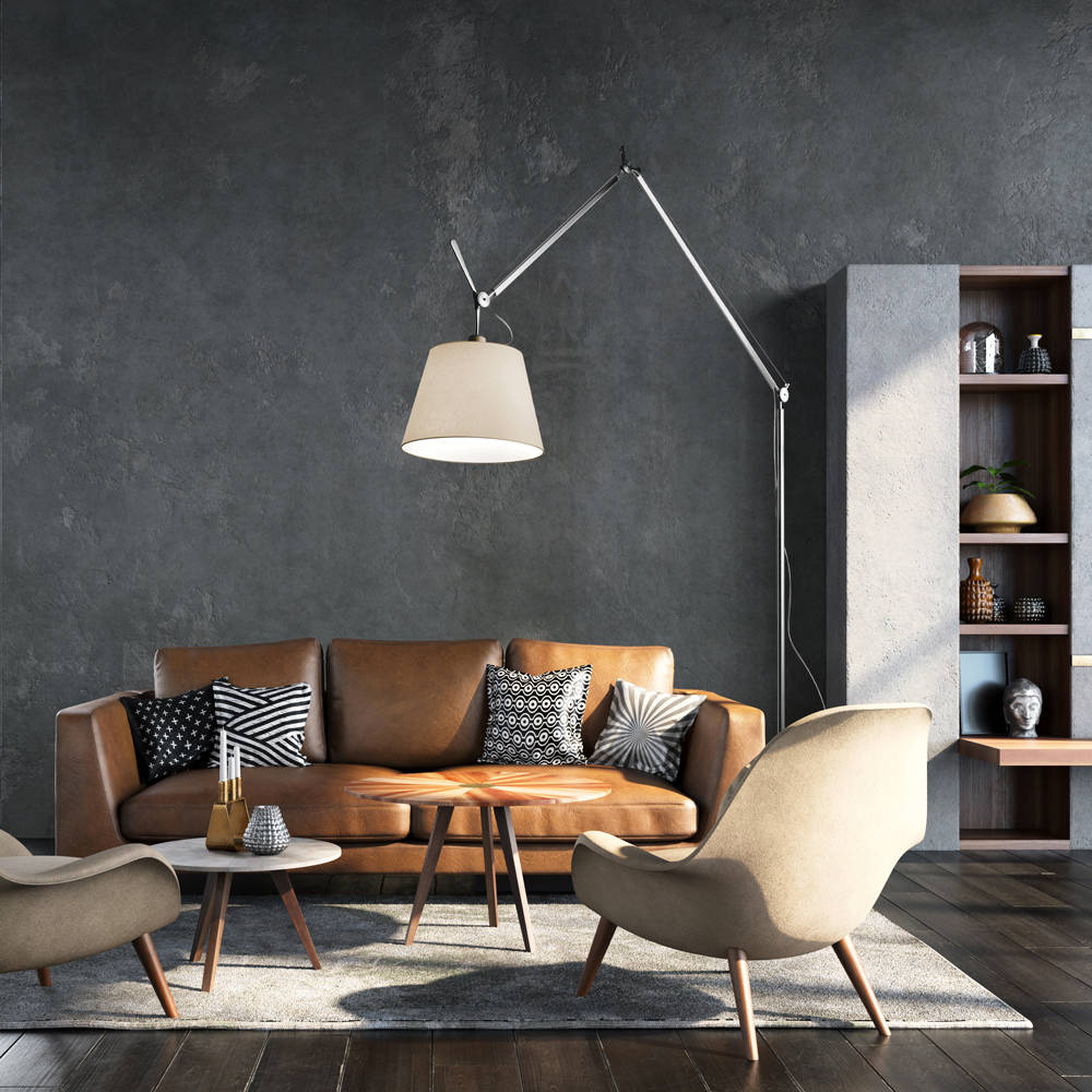 Artemide :: Floor lamp Tolomeo Mega dimmable silver dia 36 cm