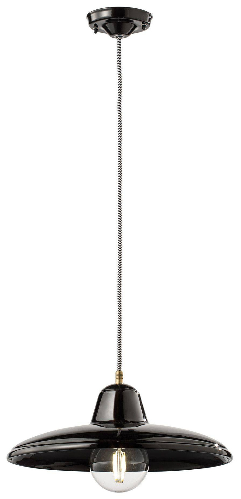 Ferroluce :: B&W black pendant lamp, diameter 35 cm