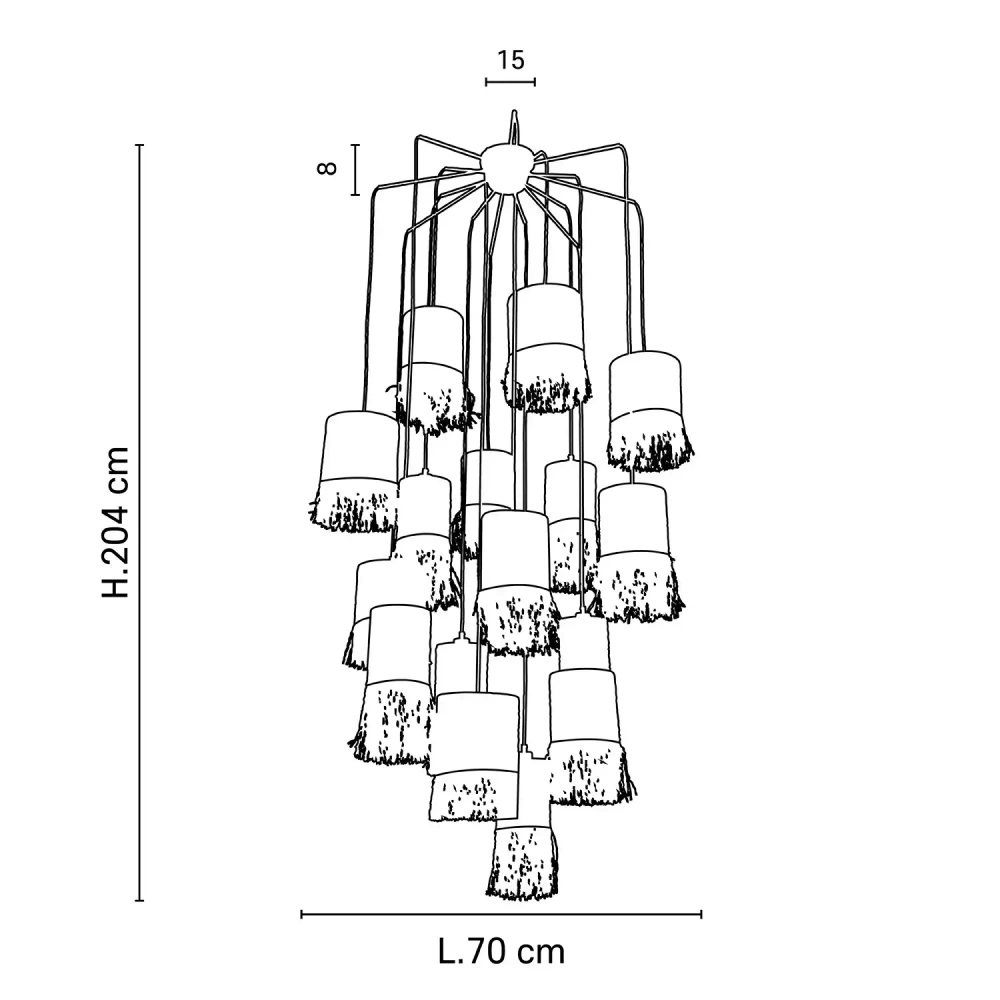 Market Set :: Hängelampe von Naturfasern Formentera 16 Farbtöne Breite 70 cm beige