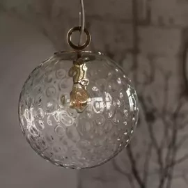 Embassy Interiors :: Glass transparent reflective lamp ball with a ring dia. 25 cm