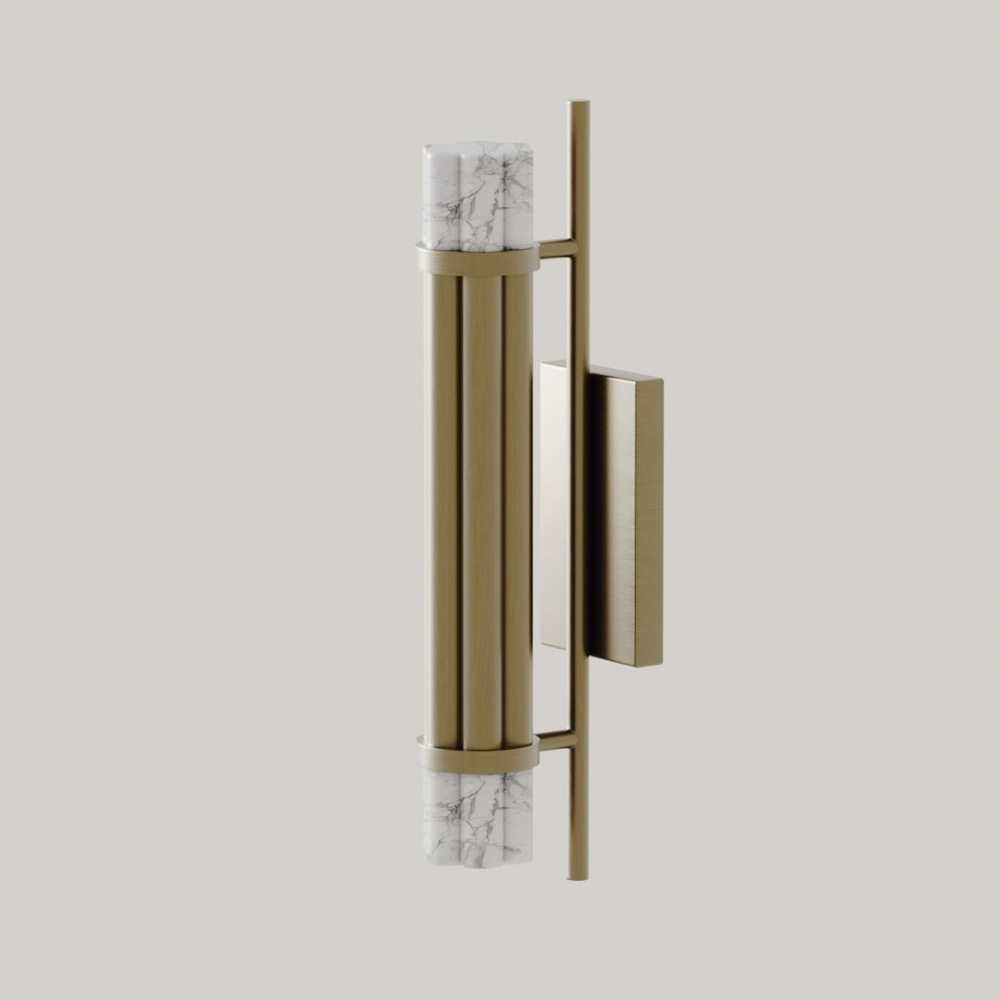 Aromas :: Lampa ścienna / kinkiet Tasta wys. 37 cm biały marmur / złoty metal