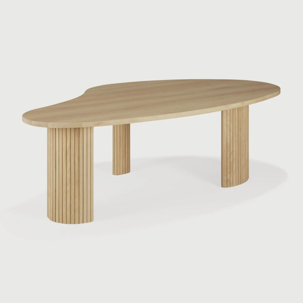 Ethnicraft :: Boomerang coffee table, oak, width 127 cm, natural