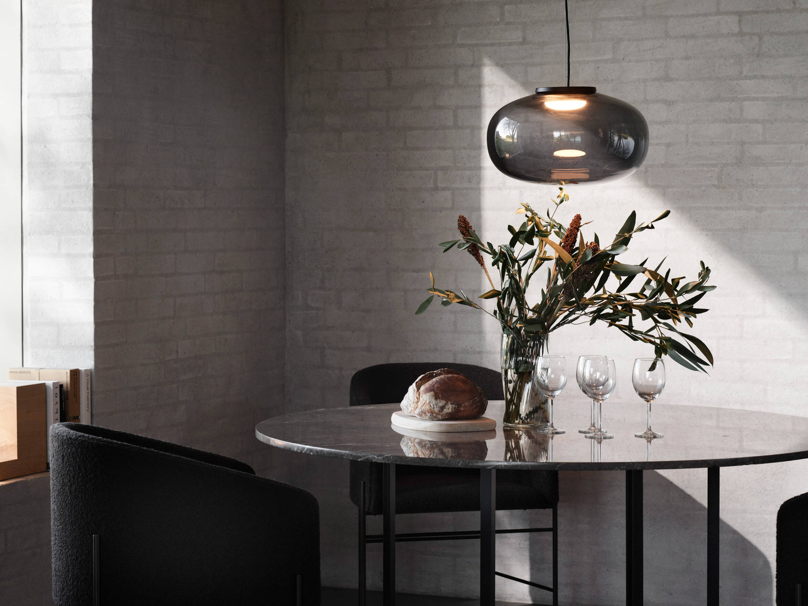 New Works :: Karl-Johan pendant lamp, diameter 40 cm, smoked