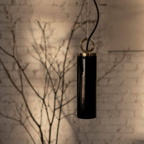 Embassy Interiors :: Copenhagen pendant lamp with ring, black, height 31 cm