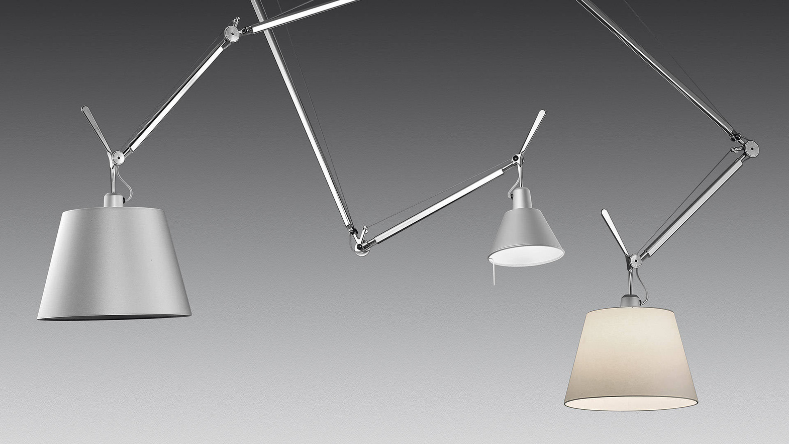 Artemide :: Hängelampe aus Metall Tolomeo Decentrate Höhe 181 cm silber
