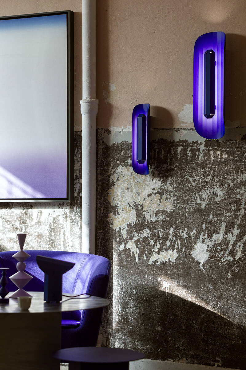 Kaspa :: Apolin wall lamp / sconce, height 45 cm, cobalt blue