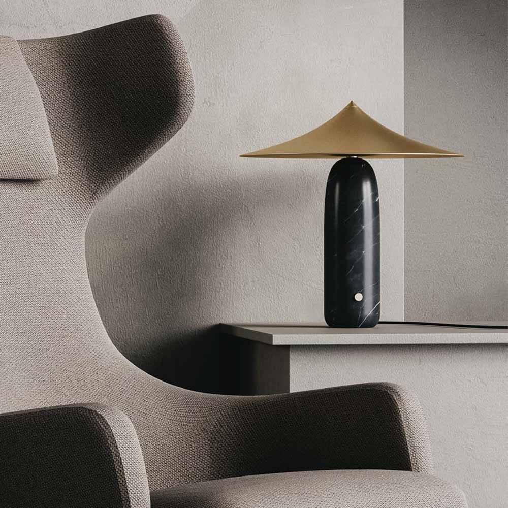 Aromas :: Tischlampe Marmor Kine Höhe 40 cm gold